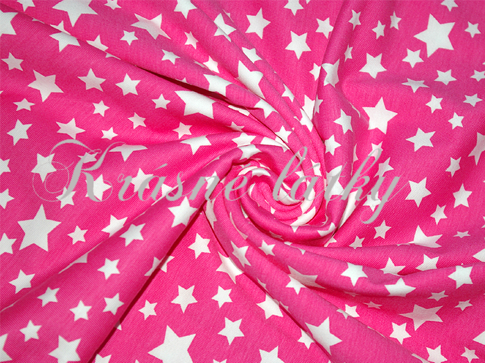 Hvězdičky - 95 % bavlna, 5 % elastan, š. 160 cm, 170 g/m2