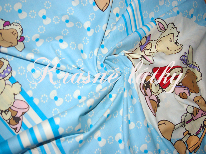 Vyprodáno Ovečky v modrém provedení -  krásná látka např. na dětské povlečení