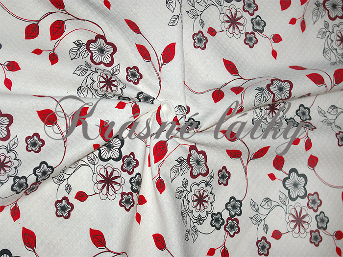 Vaflové piké Kvítek - š. 240 cm 100% bavlna, krásná kvalita 