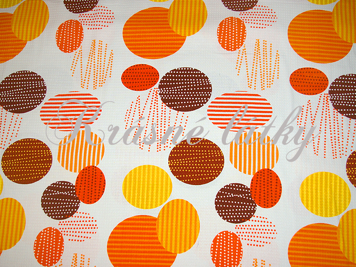 Vaflové piké Oplatky 100% bavlna š. 240cm, krásná kvalita oranž