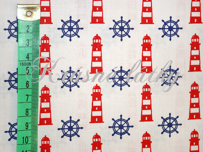 Maják, kormidlo - 100% bavlna,  š. 160 cm, 130 g/m2