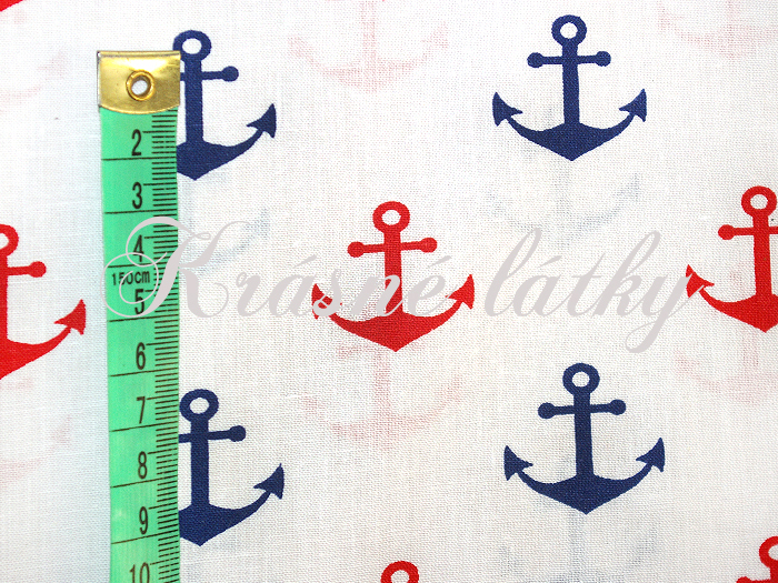 Kotvy - 100% bavlna, š. 160 cm, 130 g/m2,  příjemné plátno