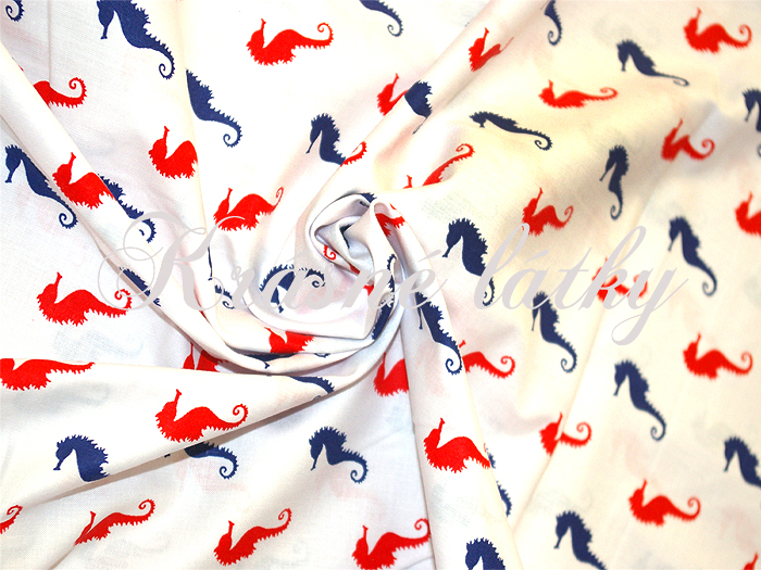 Mořský koník - 100% bavlna, š. 160 cm, 130 g/m2