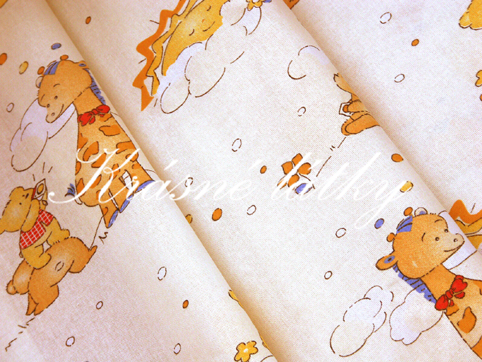 Žirafa okrová - 100% bavlněné plátno