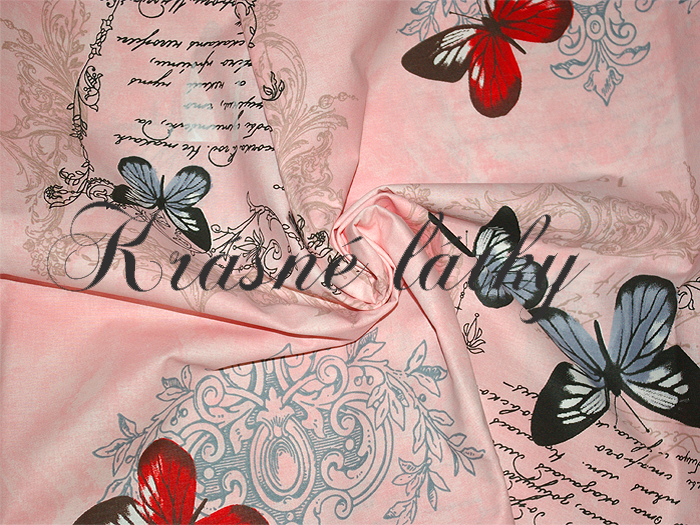 Motýli písmo šíře 240 cm velmi hezká kvalita