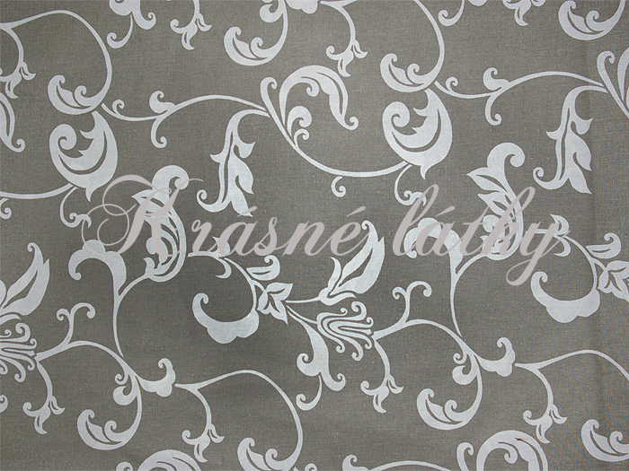 Vyprodáno Ornamenty šedý podklad II.jakost - šíře 160 cm