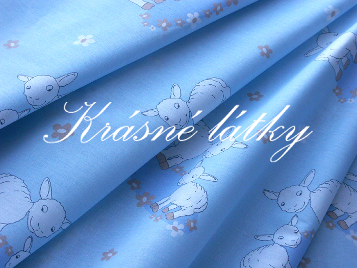 Ovečky modré - bavlněné plátno