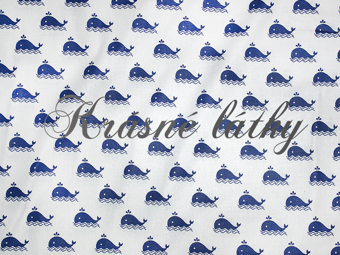 Velryba - 100% bavlna, š. 160 cm, 130gr m2