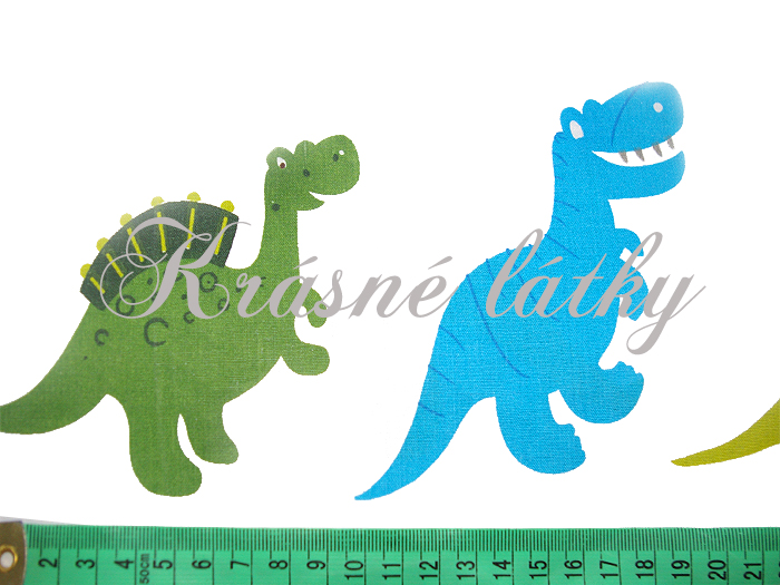 Vyprodáno Dinosaurus zelená modrá - 100% bavlna 135gr/m2 š. 160cm