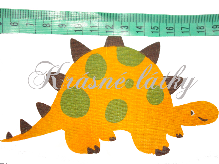 Dinosaurus do oranžova - 100% bavlna, š. 160 cm, 135gr/m2 