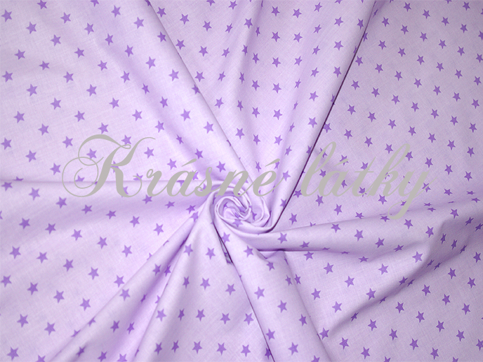 Hvězdy fialové - 100% bavlna, š. 160 cm, 130 g/m2