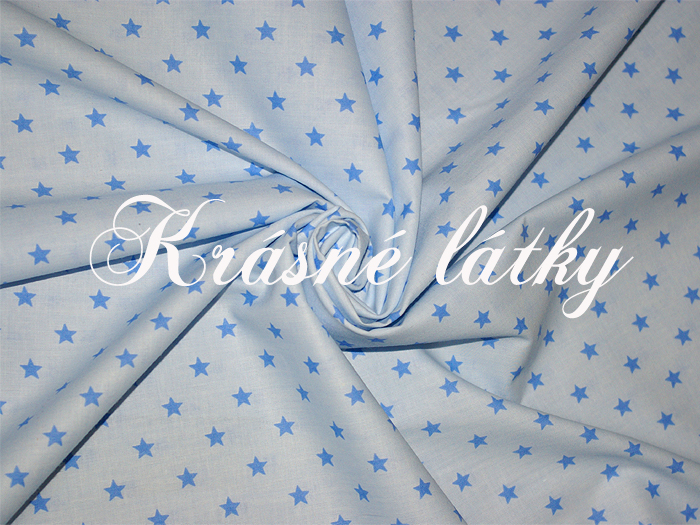 Hvězdy modré hvězdičky 100% bavlna š.160cm 130gr/m2