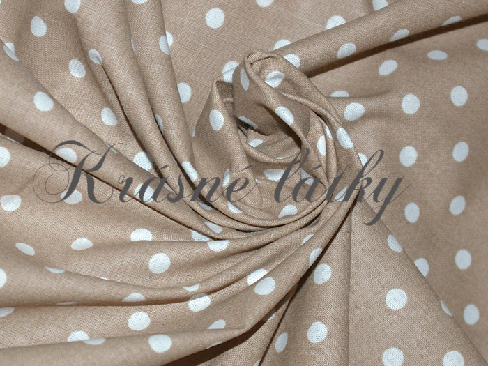 Okrový puntík cca 7 mm - 100% bavlna, š. 160, 135 g/m2