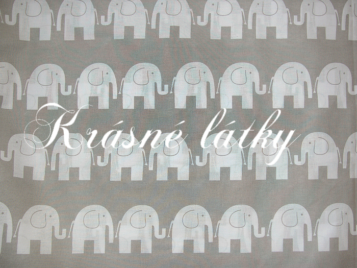 Sloni 100% bavlna š.160cm,slůňata šedá