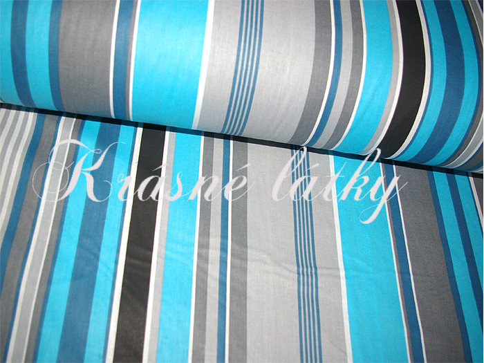 Modrý proužek - šíře 240 cm 100% bavlna Velmi pěkná kvalita!