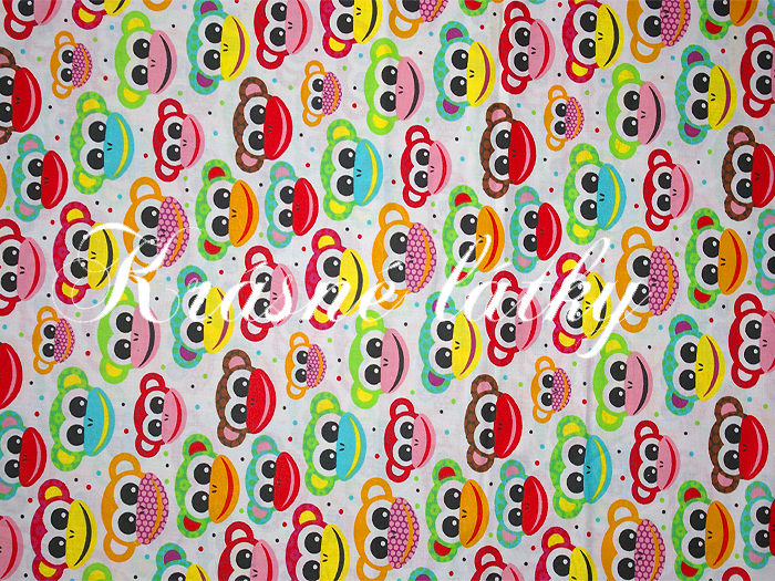 Opičky multicolor - 100% bavlna, š. 160 cm, 130 g/m2, hladké plátno