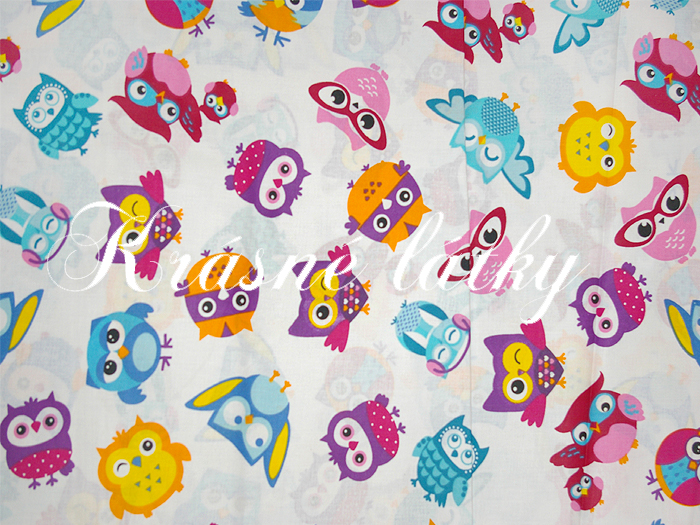 Sovy - 100% bavlna, š. 160 cm, 135 g/m2