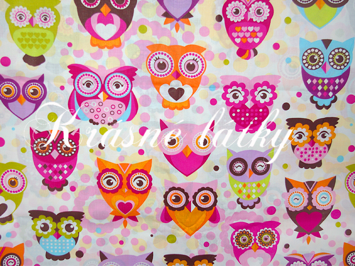 Sovy- š.160 cm 100% bavlna v pestrých b. na dětské výrobky a dekoraci R 