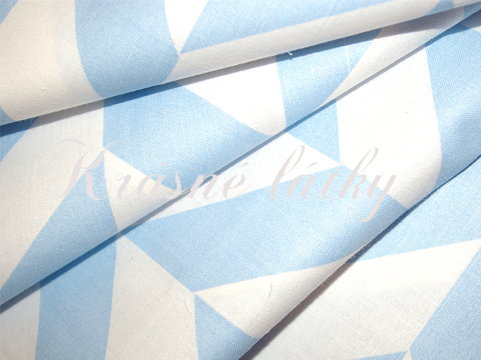 Cikcak, 100% bavlna, světle modrý, šíře 140cm