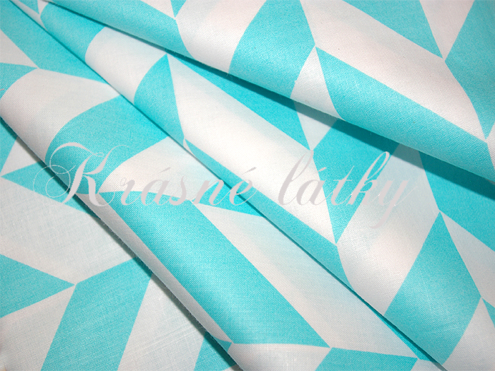 Cikcak, 100% bavlna, mentol - máta, šíře 140cm