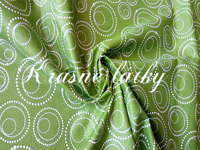 Spirálky - zelené, 100% bavlna, šíře 140cm