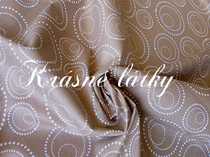 Spirálky - hnědé, 100% bavlna, šíře 140cm