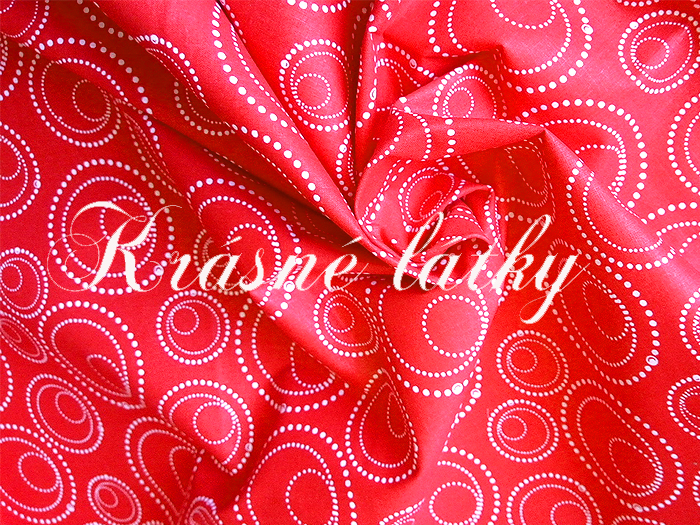 Kruhy - červené, 100% bavlna, šíře 140cm