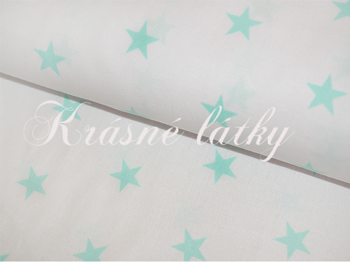 Hvězdy azurové, hvězdičky - 100% bavlna, š. 160 cm, 140 g/m2