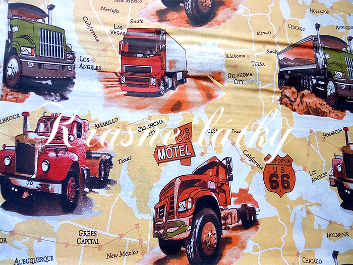 Kamion, bavlněná látka - metráž š. 140 cm, 135 g/m2