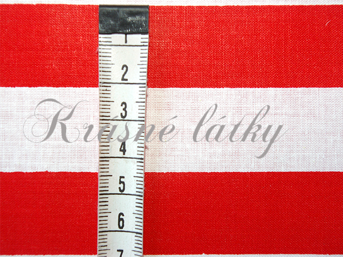 Červený proužek 100% bavlna, 135g/m2