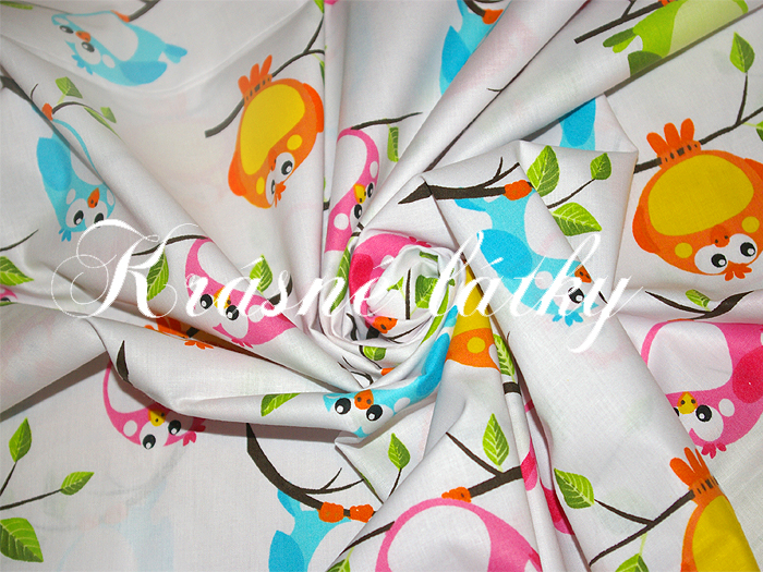 Ptáčci  š.160 cm 100% bavlna, hladké plátno