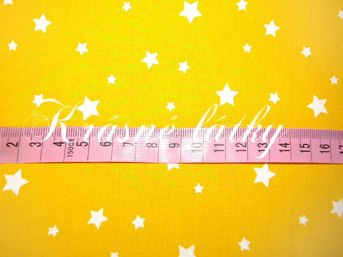 Mini hvězdy žluté, drobné hvězdičky - 100% bavlna, š. 150 cm, 120 g/m2