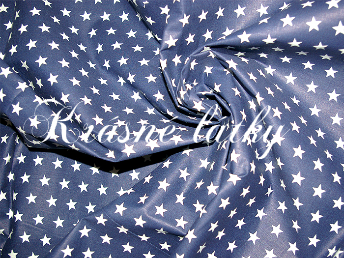 Hvězdy modré - 100 % bavlna, š. 140 cm, 135 g/m2