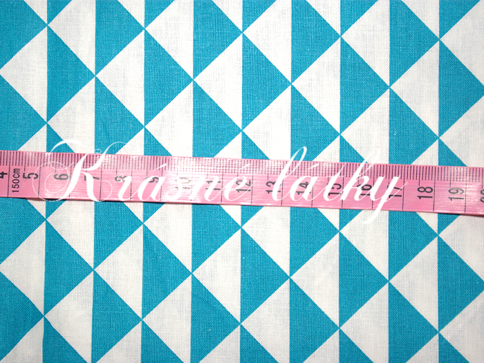 Tyrkysová pyramida š.160cm 100%bavlna 120gr m2,hladké příjmné plátno