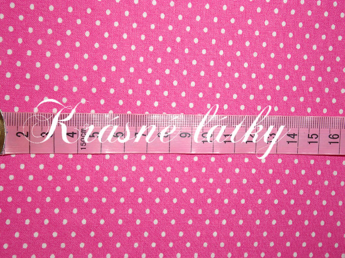 Drobný puntík na růžovém podk. š.160cm 100%bavlna 120gr m2,hladké příjemné plátno