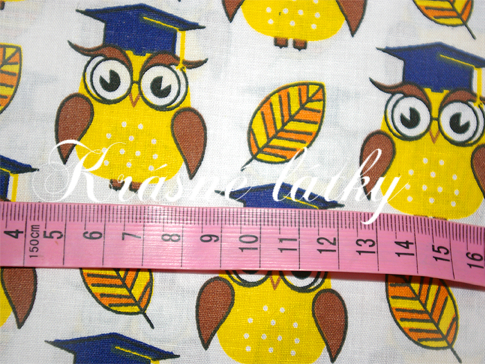 Sovy - 100% bavlna, š. 160 cm, v pestrých barvách, žlutohnědé provedení