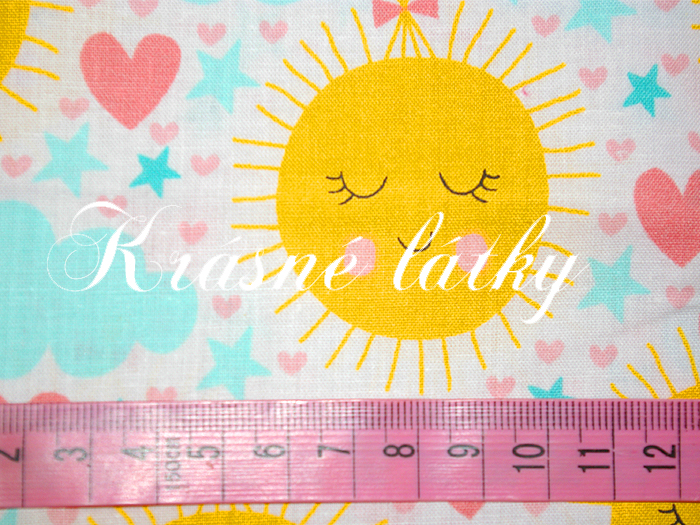 Sluníčka, bavlněná látka v šíři 160cm, 120g/m2