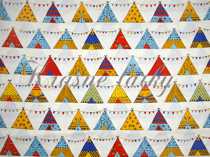 Indiánská teepee - 100% bavlna, š. 160 cm, 135 g/m2