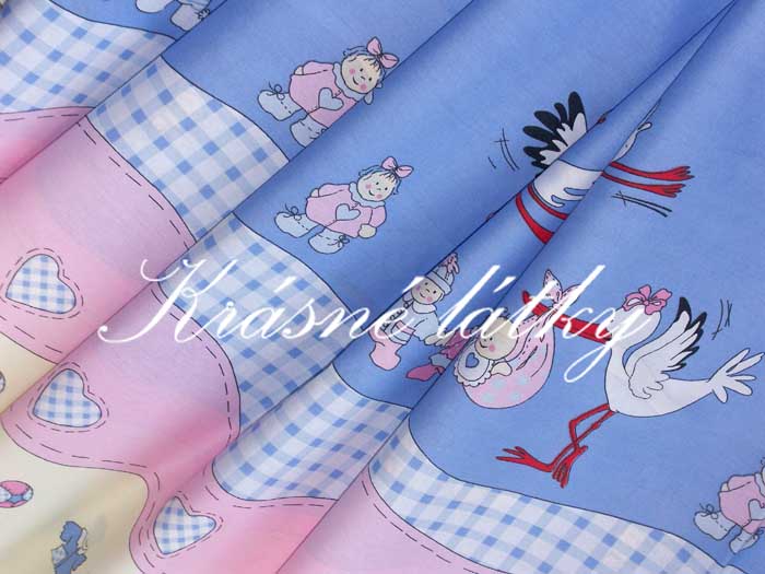 Čáp modrá - bavlněné plátno