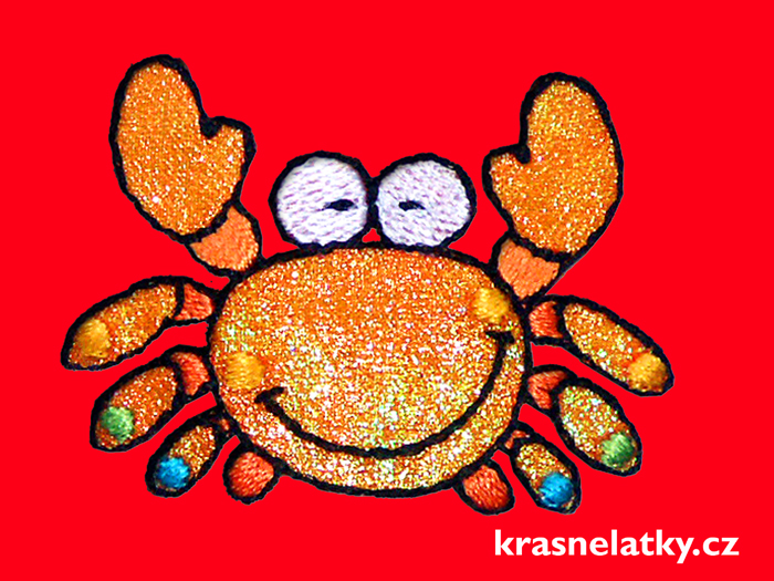 Nažehlovačka krab s glitry