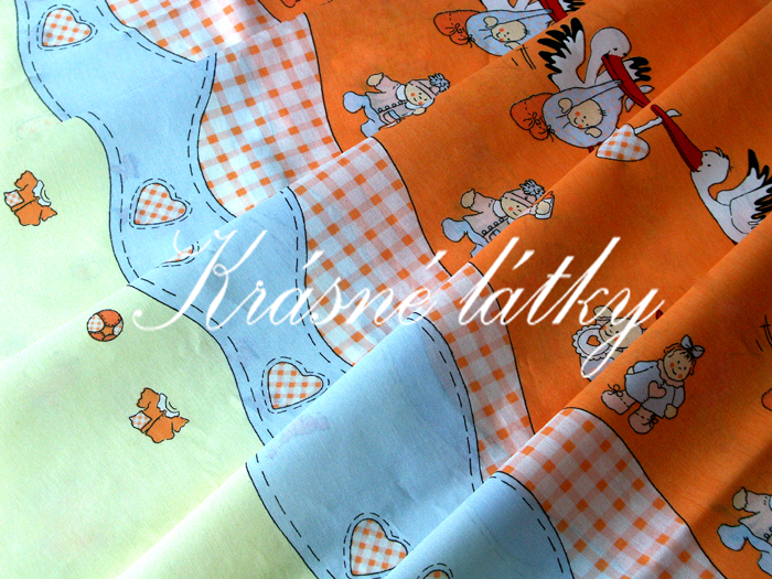 DOPRODEJ 2,53m Čáp lososová - 100% bavlna ,