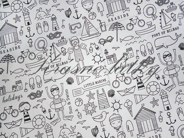 Látkové omalovánky Léto, sněhově bílý podklad, atest pro děti do 3let 