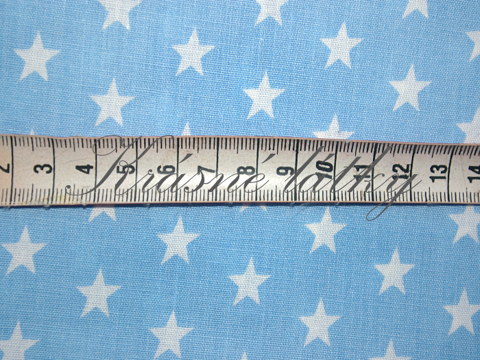 Hvězdy na bledě modré - 100 % bavlna, š. 140 cm, 135 g/m2