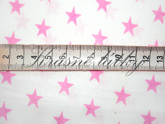 Hvězdy růžové - 100 % bavlna, š. 140cm, gramáž 135g/m2