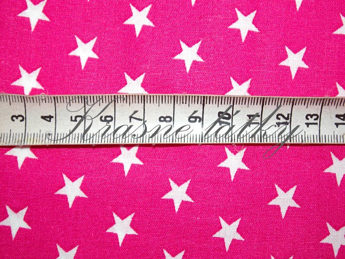 Hvězdy na tmavě růžové - 100 % bavlna, š. 140 cm, 135 g/m2