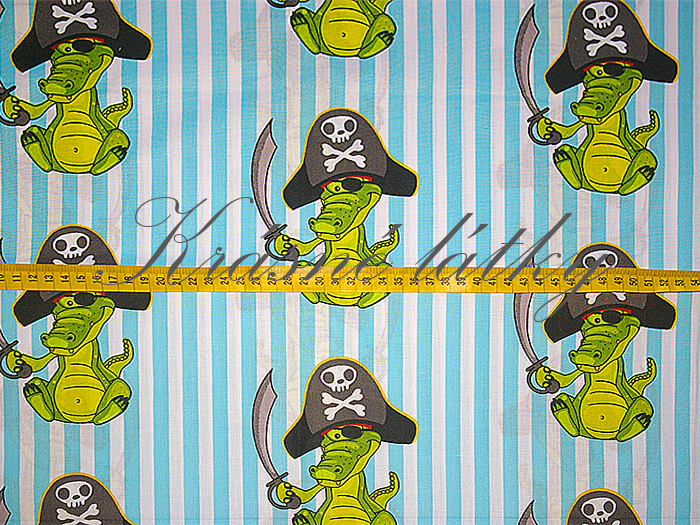 Krokodýl pirát - 100% bavlna, š.160 cm, 130 g/m2