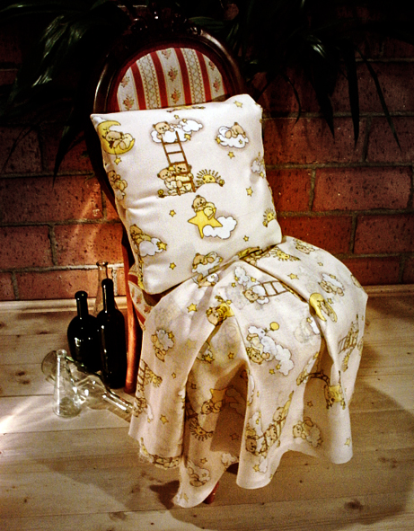 Medvídci (okrová) - 100% bavlna