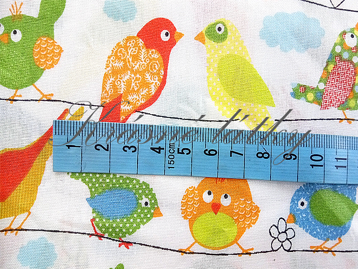 Ptáčci - 100% bavlna, š. 140 cm, 130 g/m2