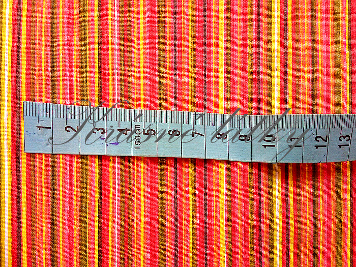 Oranžový proužek 100% bavlna, 135g/m2