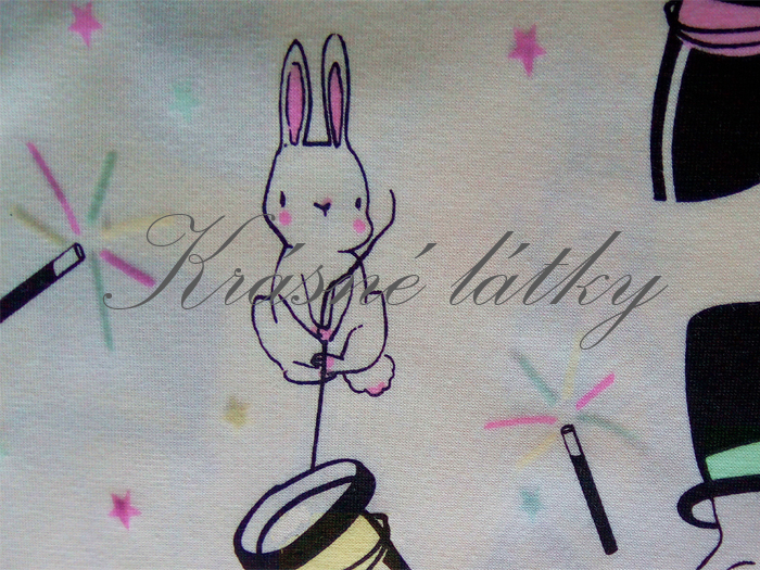 Látka s měnícím se efektem Bob a Bobek - 95 % bavlna, 5% elastan, š. 150 cm, 200 g/m2